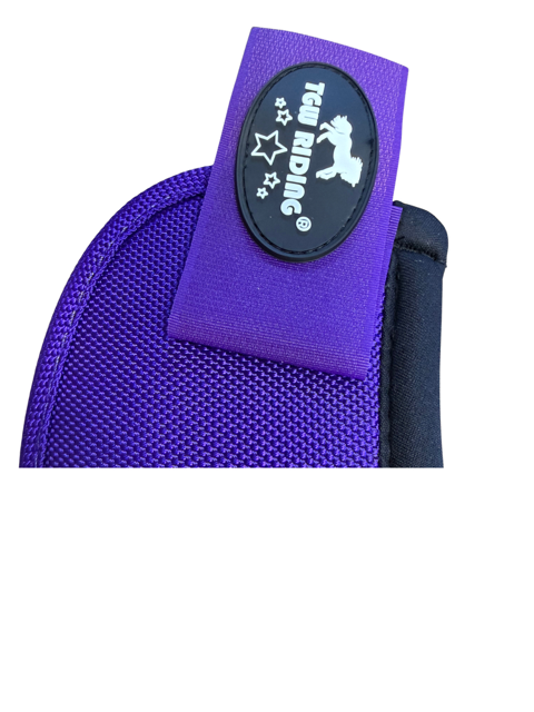 NEW TGW Riding No-Turn Horse Bell Boots Pair - Deep Purple, Large
