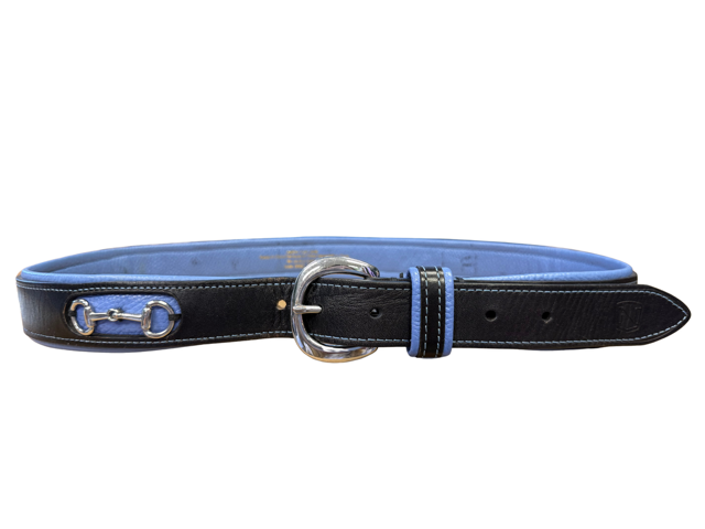 USED Noble Outfitters Leather Women's Equestrian Belt - Black & Blue, Style 29502