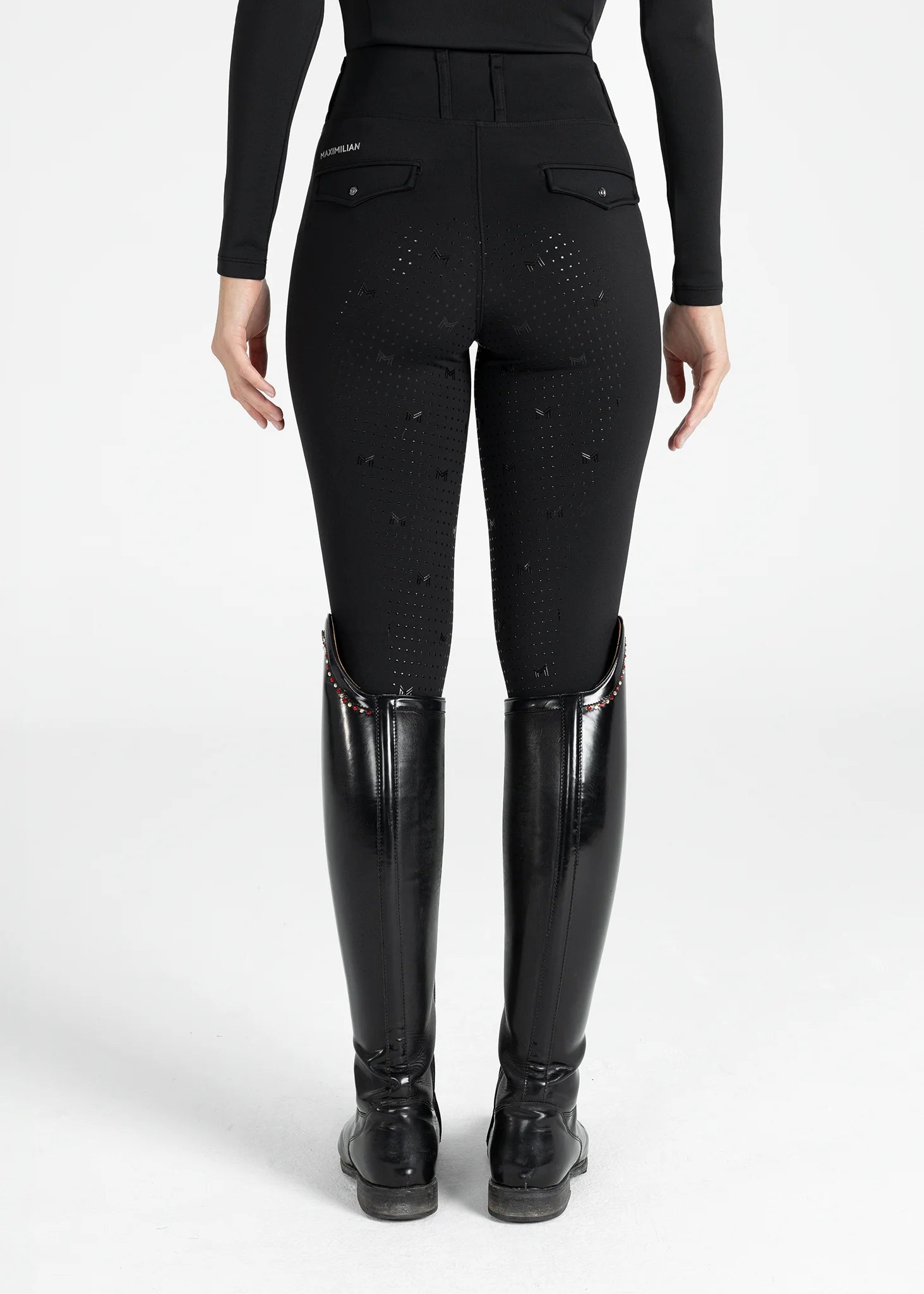 Maximilian Equestrian Pro Riding Leggings - Black