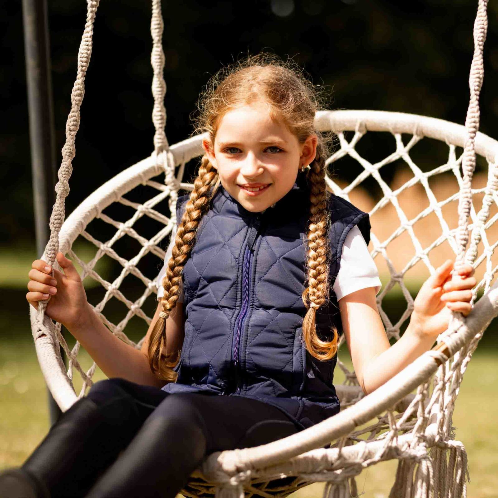 Horze Children's Classic Quilted Vest Peacoat Dark Blue