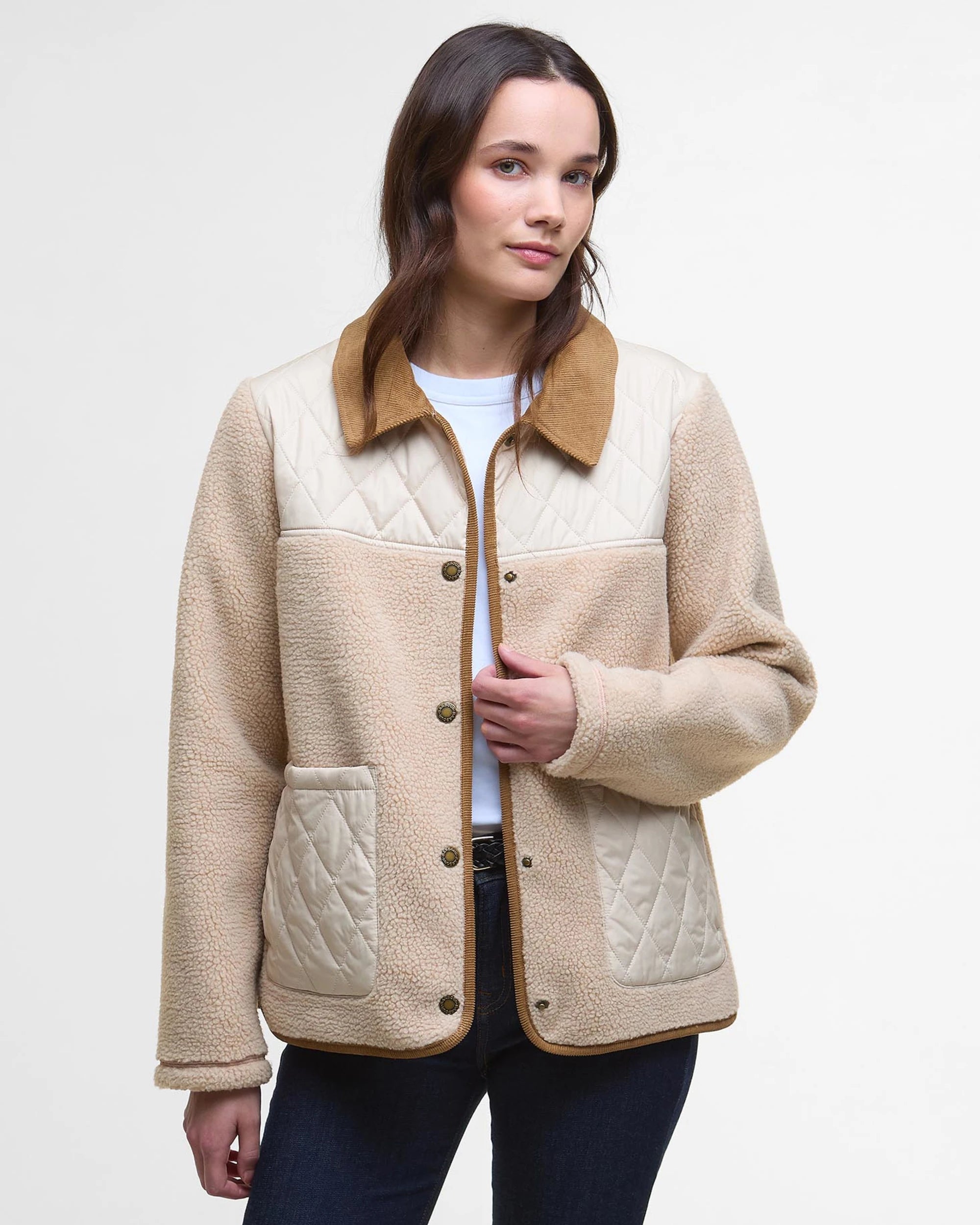 Barbour Laurel Fleece Jacket Natural/Blanc