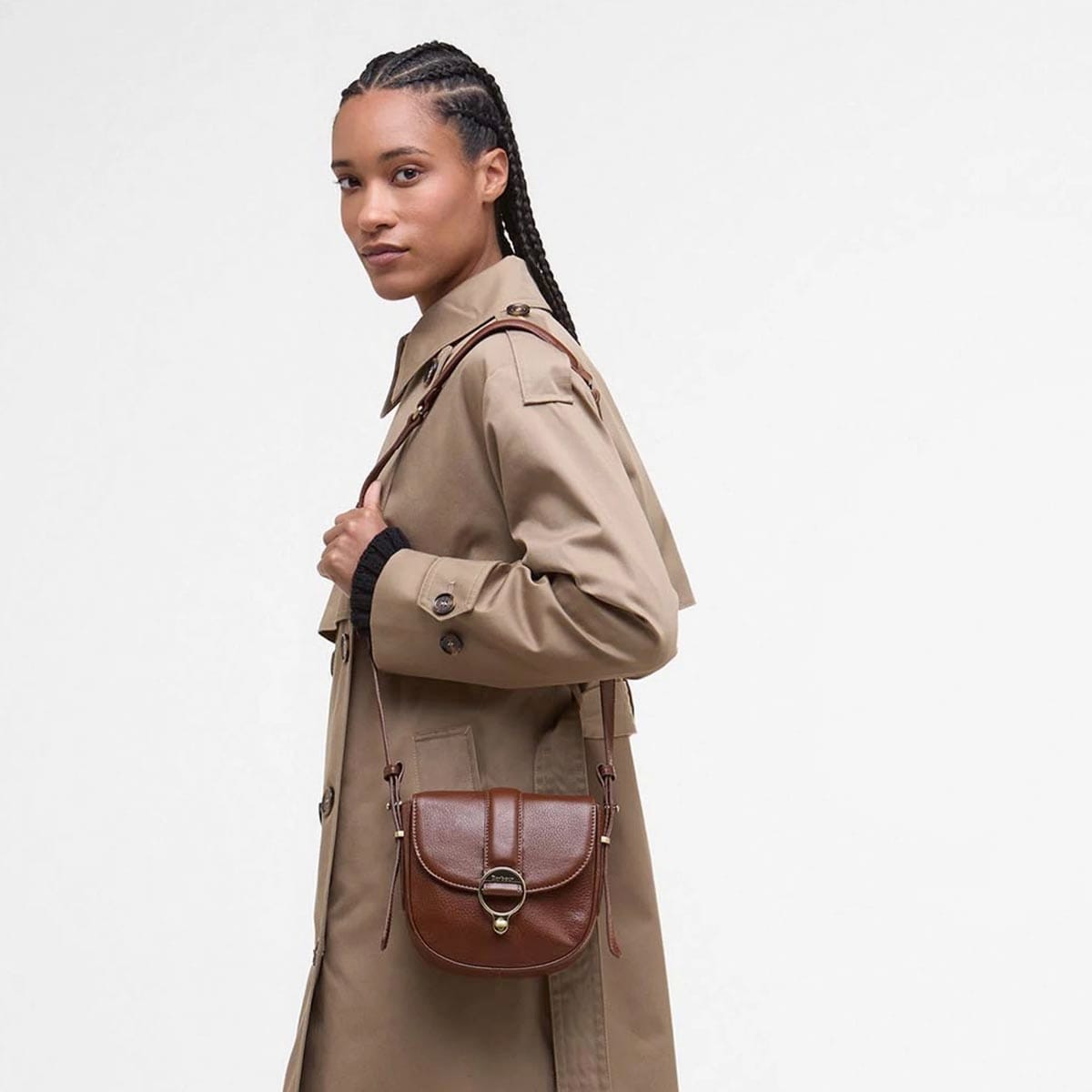 Barbour Elm Leather Crossbody Bag - brown