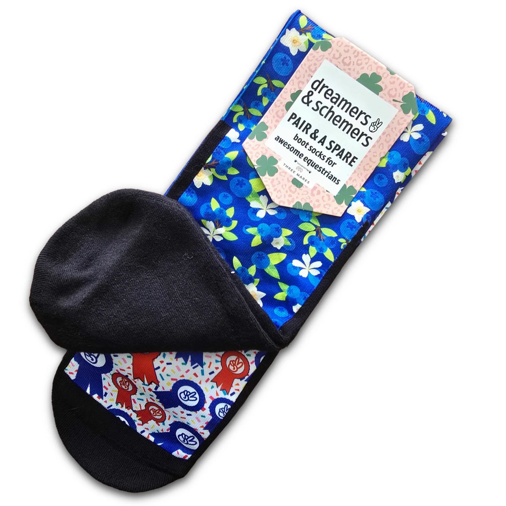Dreamers & Schemers Pair & A Spare Boot Socks - Blueberries