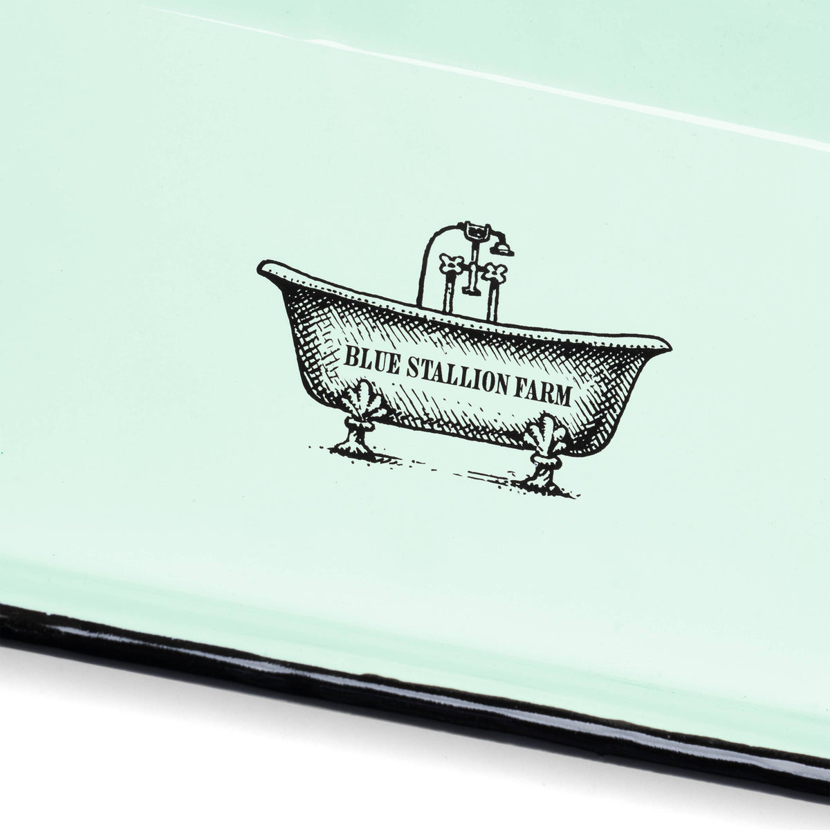 Blue Stallion Farm Green Enamel Bar Soap Caddy Tray