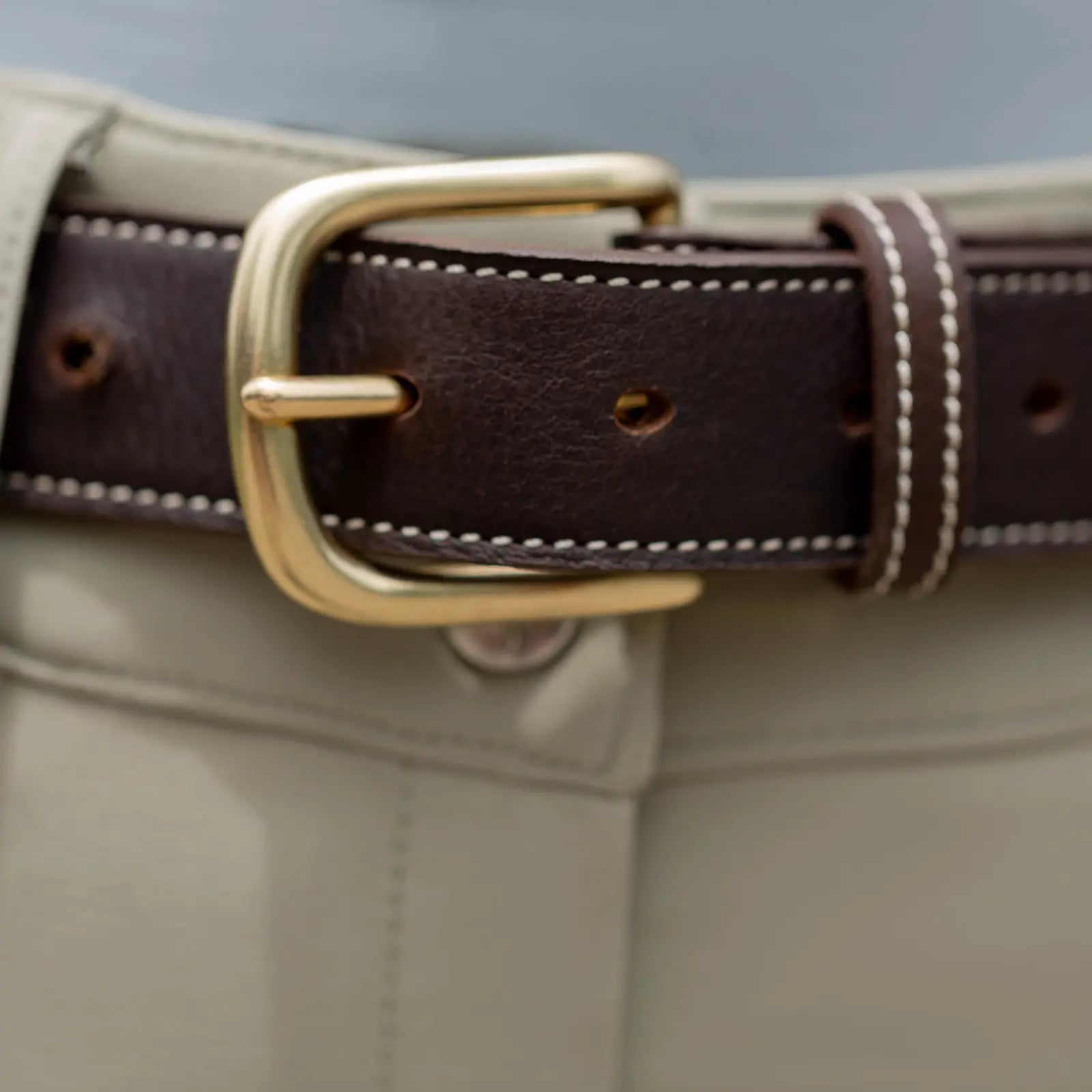 Equinavia Estelle Hand Beaded Belt - Dark Brown/Light Olive