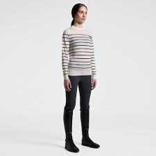 Cavalleria Toscana Women's Merino Stripe Crew Neck Sweater