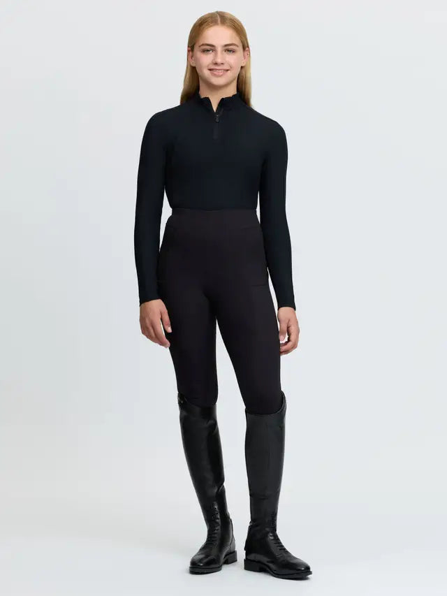 LeMieux Young Rider Raye Ribbed Base Layer - Black