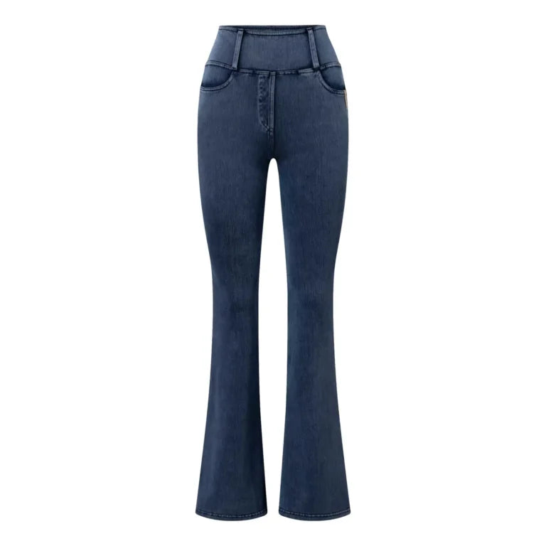 Horze Emery Womens Western Denim-Look Bootcut Tights - Denim Blue