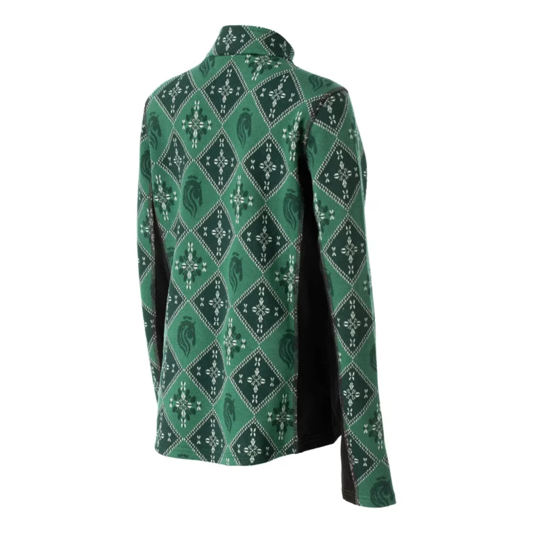Equinavia Kofte Kids Base Layer Quarter Zip Deep Green/Black